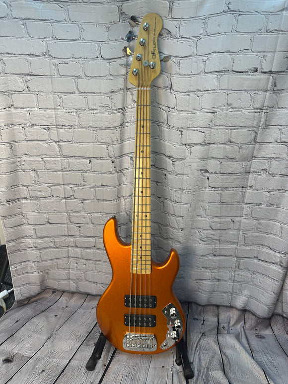 G&L L-2500  Series 750 5-string Bass Guitar Tangerine w/bag (minor blem - see photos)